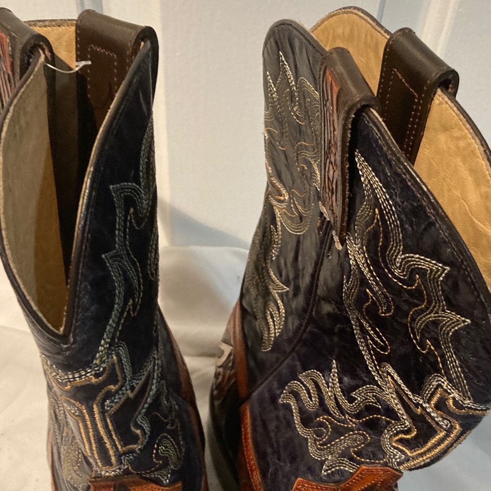 Tin Haul Men's Western Boots - Brown and Black with Cream Accents - Picture 10 of 10